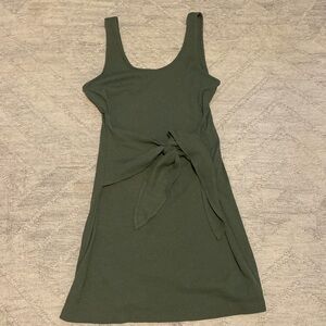 Aerie. Green tank dress with front knot detail. Size L. Worn once.